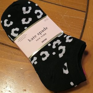 Kate Spade No Show 3 Pairs Black, White, Purple Socks. NWT.